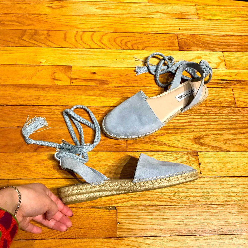 Steve Madden Mesa Espadrilles Coastal Cottage tie rope flat sandals pastel 9 - Picture 3 of 11